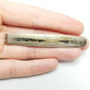 Vintage Simmons Sterling Silver Tie Clip, Minimal Design, Tarnished, Estate